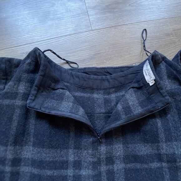 Ivan Grundahl Asymmetrical Balloon Skirt Sz 36 Black Gray Plaid Wool High Waist - Picture 5 of 12